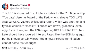 El posteo de Trump en