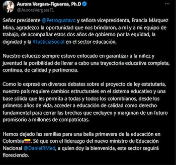 Aurora Vergara se despidió de