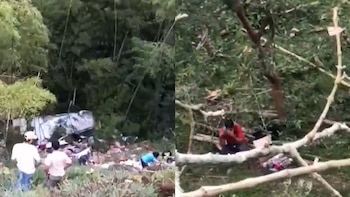 Camión que cayó a un