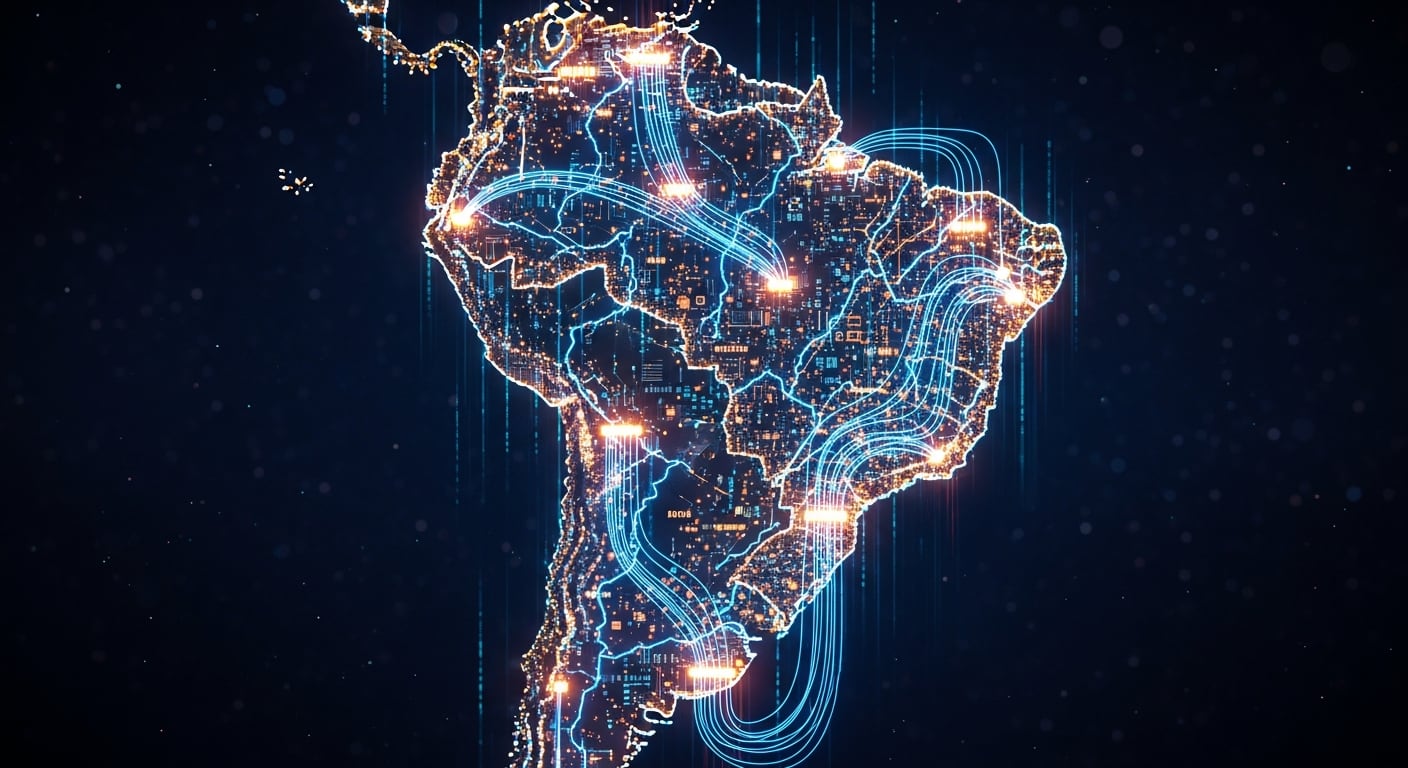 América del Sur se consolida como hub estratégico por su conectividad avanzada, uso de energías renovables y políticas de apoyo tecnológico. (VisualesIA)