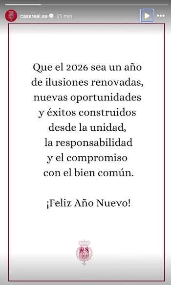 Mensaje de Año Nuevo de los reyes Felipe y Letizia (CASA REAL ESPAÑA).