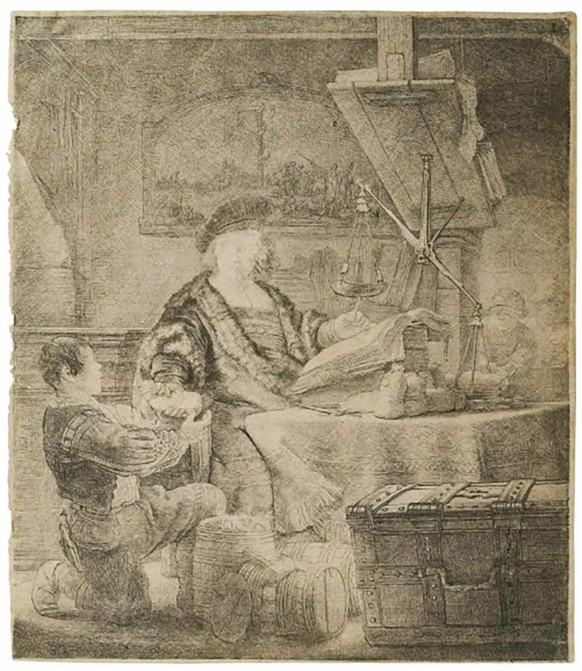 La contraprueba de El pesador de oro de Rembrandt. Foto cortesía de Chefffins.