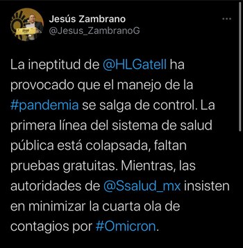 El perredista lamentó que las