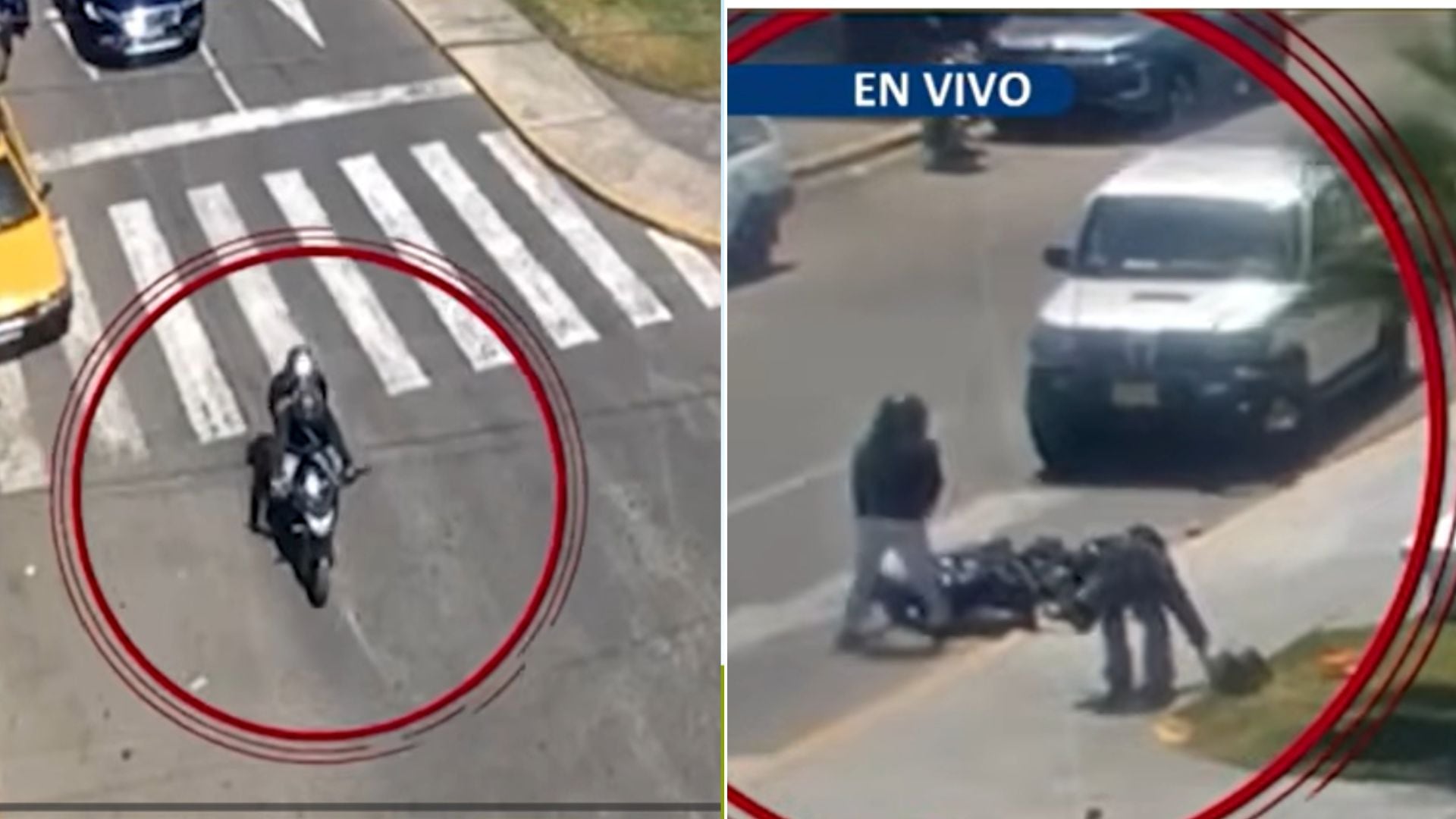 Víctima de asalto embiste con su auto la moto de los delincuentes que fugaban con sus 50 mil soles en Trujillo