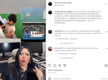 Herrera se pronunció sobre el caso de Avendaño el martes 2 de junio de 2026 - crédito @wendy_herrera_lawyer/IG