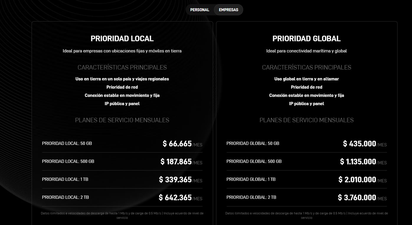 Los planes para empresas experimentaron un aumento de precios. (Starlink)