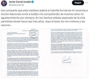 Javier Corral se registró en