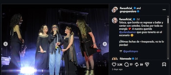 La conductora mexicana asistió a un concierto de Pandora y Flans en Toluca, donde recibió apoyo y una dedicatoria especial durante el evento (IG)