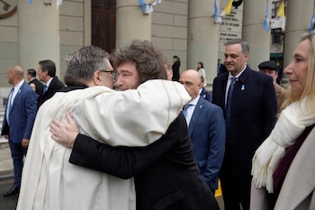 El presidente Javier Milei en la Catedral Metropolitana de Buenos Aires