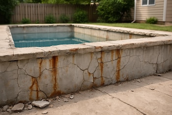 Las manchas de óxido junto