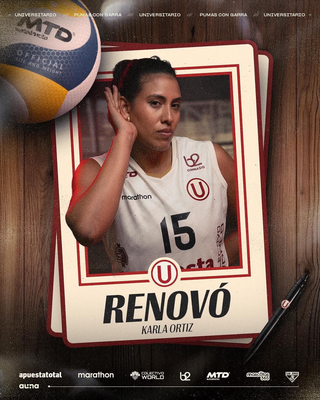 Renovación de Karla Ortiz fue confirmada por Universitario. Crédito: Prensa U