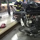 Un auto quedó destruido tras colisionar con un colectivo de línea en el barrio de Palermo