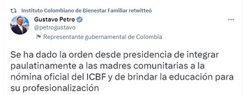 Cortesía: @gustavopetro.