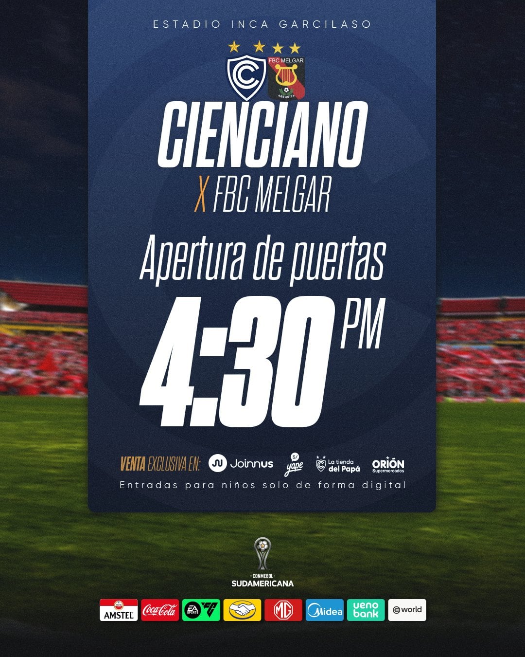 Cienciano enfrentará Melgar na Copa Sul-Americana 2026 - Crédito: Club Cienciano.