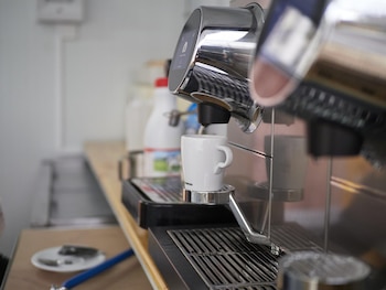 La máquina de una cafetería