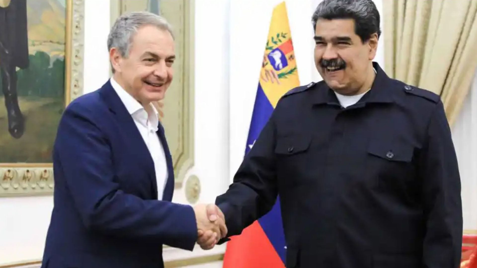 El ex presidente español, José Luis Rodríguez Zapatero con el narcodictador venezolano, Nicolás Maduro