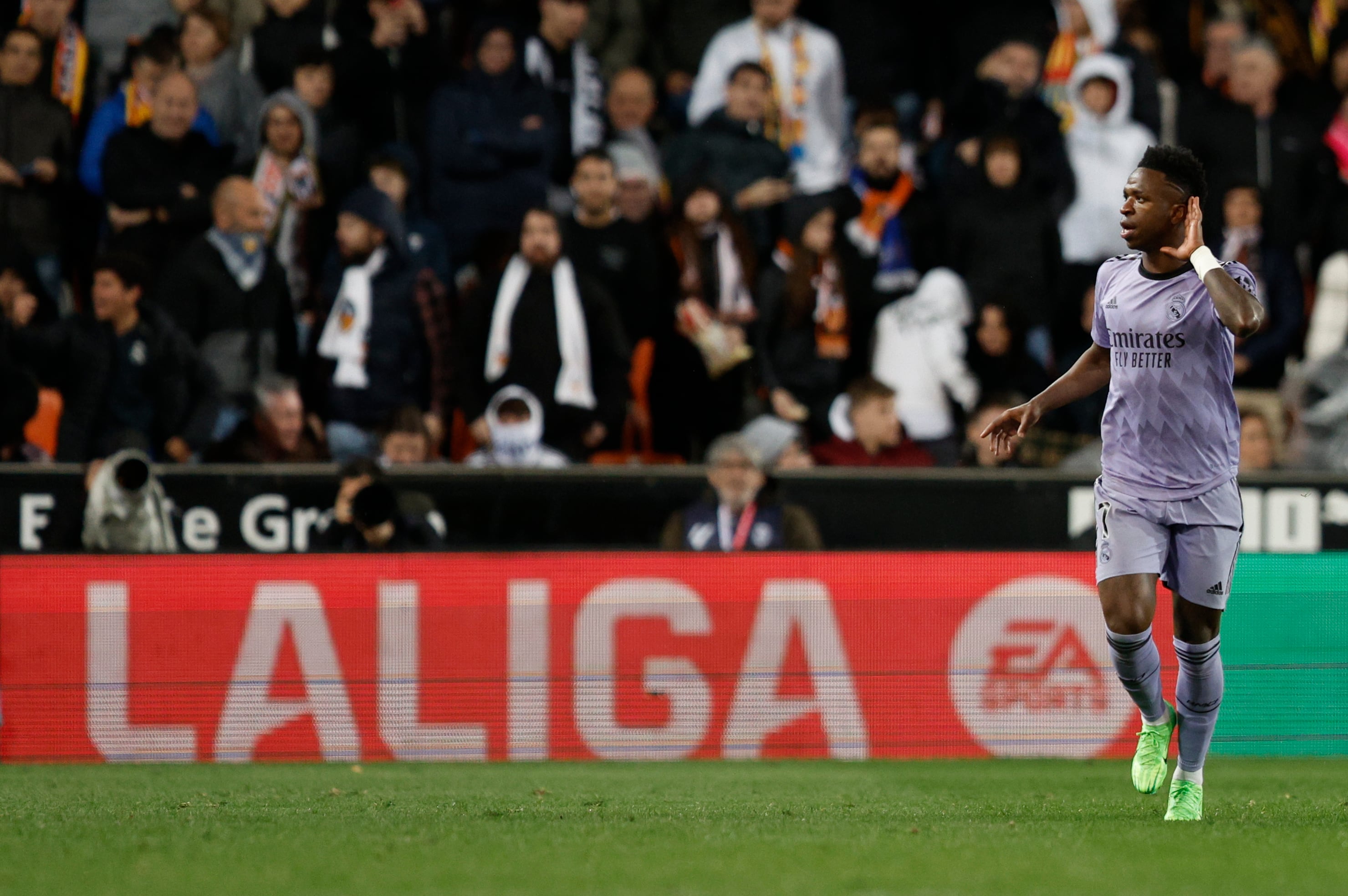 Vinicius Jr fue víctima de insultos racistas en La Liga de España (EFE / Kai Forsterling)