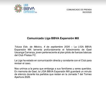 La liga emitió un comunicado. (redes sociales)