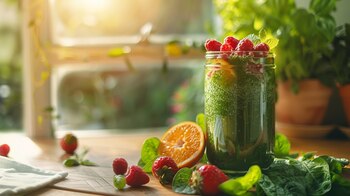 Variedad de jugos y smoothies