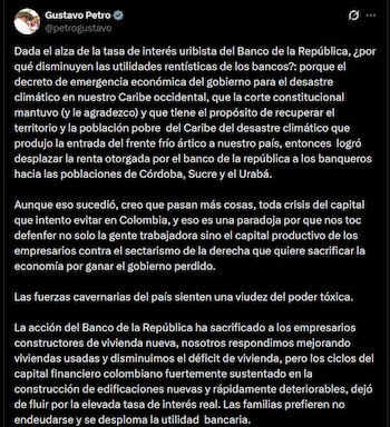 Gustavo Petro - crédito @petrogustavo/X