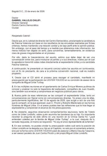 Carta enviada por José Félix