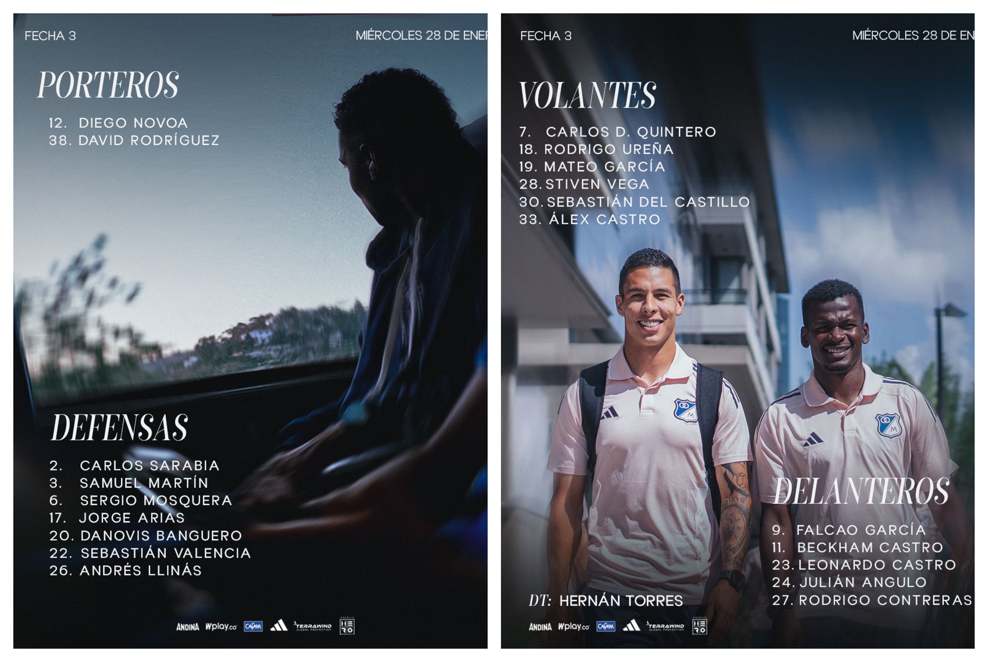 El cuadro azul tendrá como novedad principal el regreso de Falcao - crédito @MillosFCoficial / X