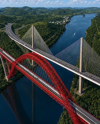 Una de las principales infraestructuras será un puente ferroviario sobre el Canal de Panamá, aproximadamente 185 metros al norte del Puente Centenario. Tomada de Instagram
