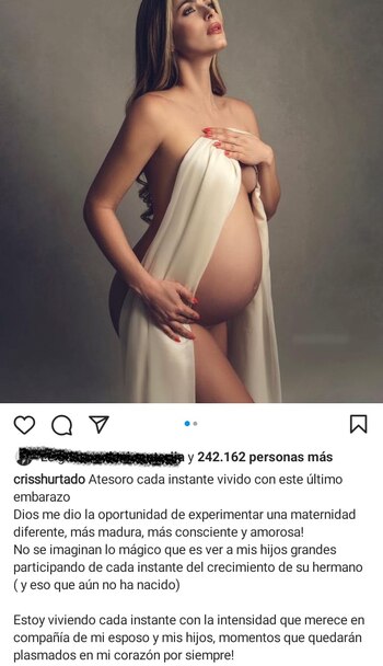 Post en Instagram de Cristina