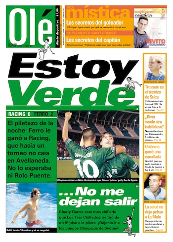 La portada del diario deportivo Olé y su referencia al salto de Charly García
