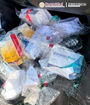 Autoridades recuperan medicamentos robados valorados en 2.5 millones de pesos en Chalco. Crédito: SSPC
