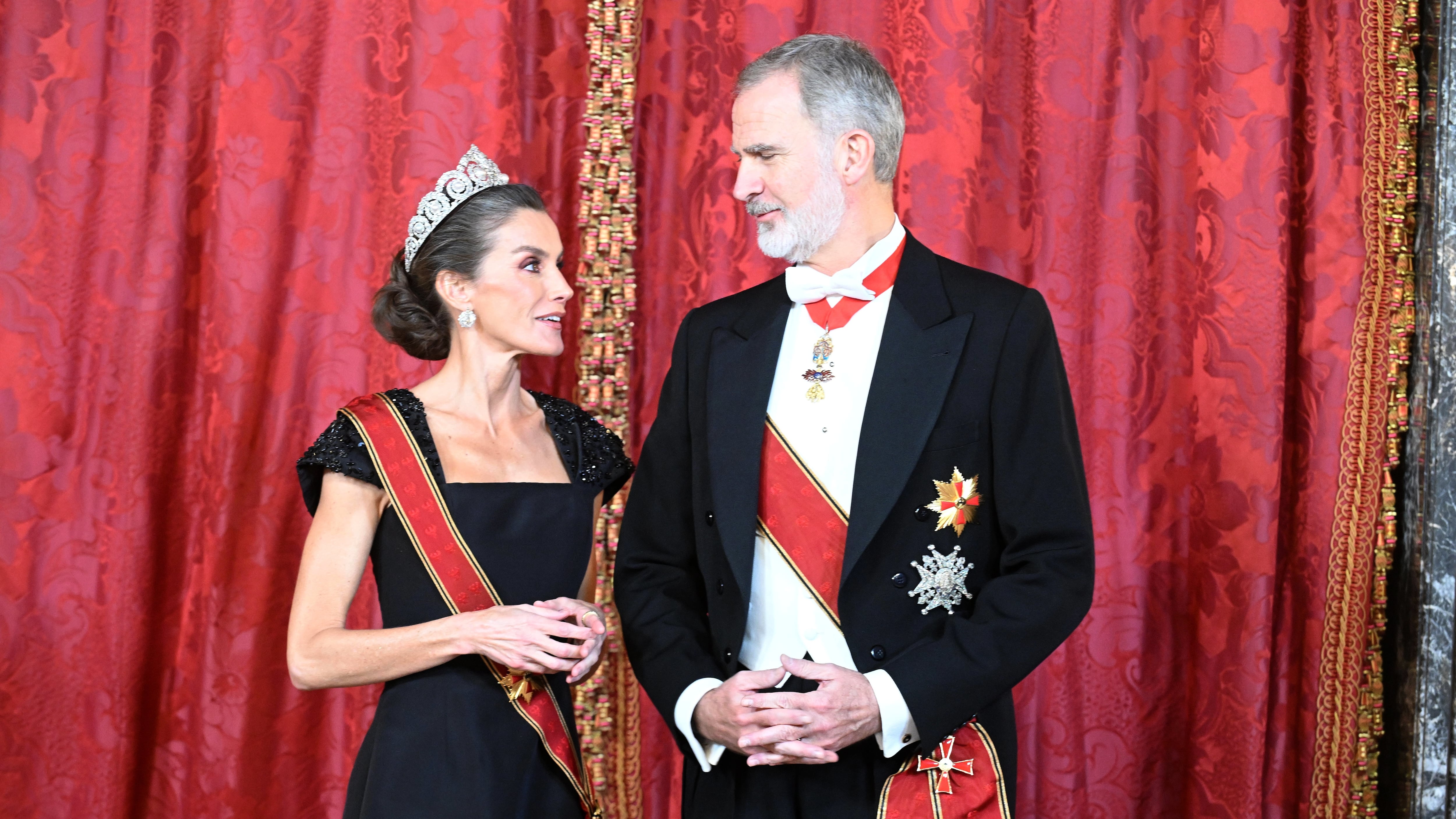 Felipe IV y Letizia durante la tradicional cena de gala en honor al presidente de Alemania (José Oliva / Europa Press)