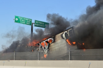 Los camiones se encontraban varados
