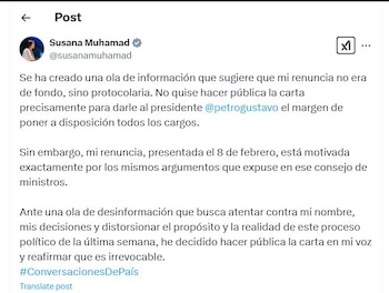 Susana Muhamad responde a las