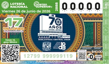 Así es el boleto de lotería por el 70 aniversario de la Biblioteca Central