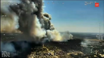 Un nuevo incendio forestal se ha declarado este miércoles en Aldea del Fresno. (EFE/Emergencias 112)