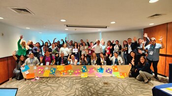 Los asistentes al taller “Acceso