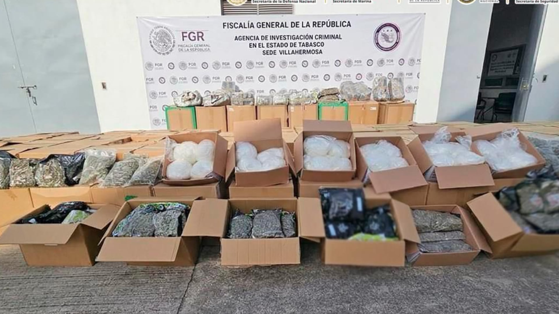 Capturan a un hombre que intentó pasar droga disfrazada de dulces de coco en Tabasco. Gabinete de seguridad.