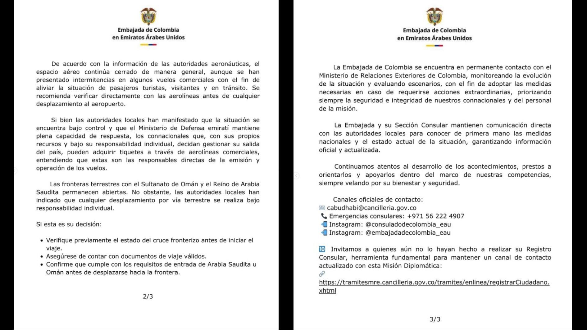 crédito @embajadacolombia_eau/IG