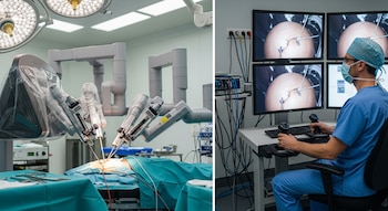 Un robot quirúrgico realiza una