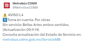 Toma precauciones si requieres bajar en esta estación.