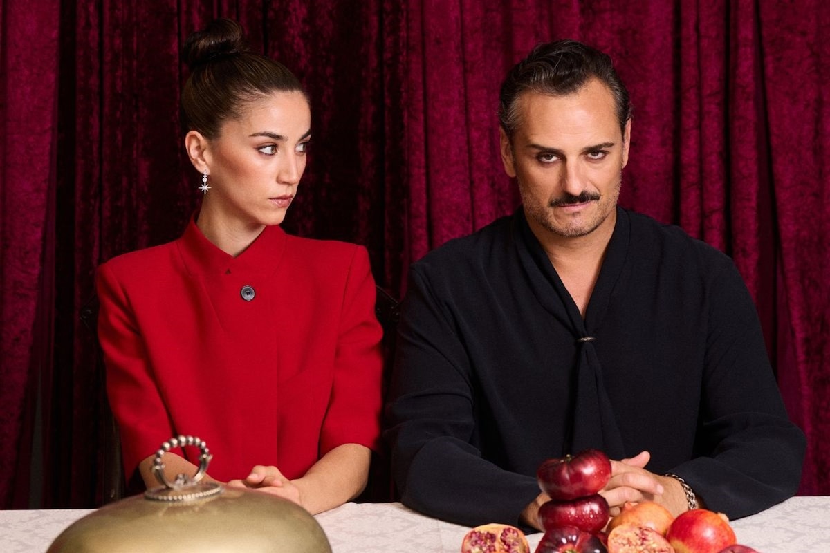 Asier Etxeandia and Claudia Salas at the 2026 Venice Film Festival presenting Dracula