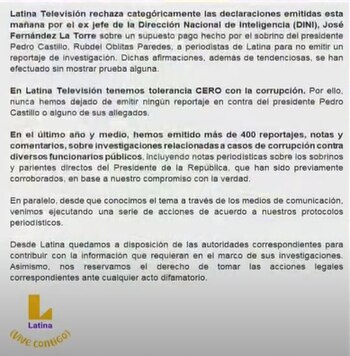 Comunicado de Latina.