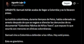 Alejandro Carranza rechazó que el Gobierno de Gustavo Petro tuviera relación con el arresto y atribuyó la medida a una decisión judicial de Cali - crédito @HombreJurista / X