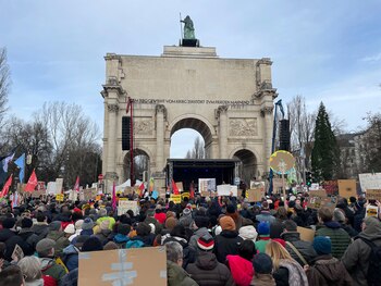 La protesta en Munich este