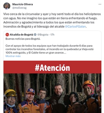 Mauricio Olivera reconoció la labor