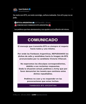 El comunicado de BTS en