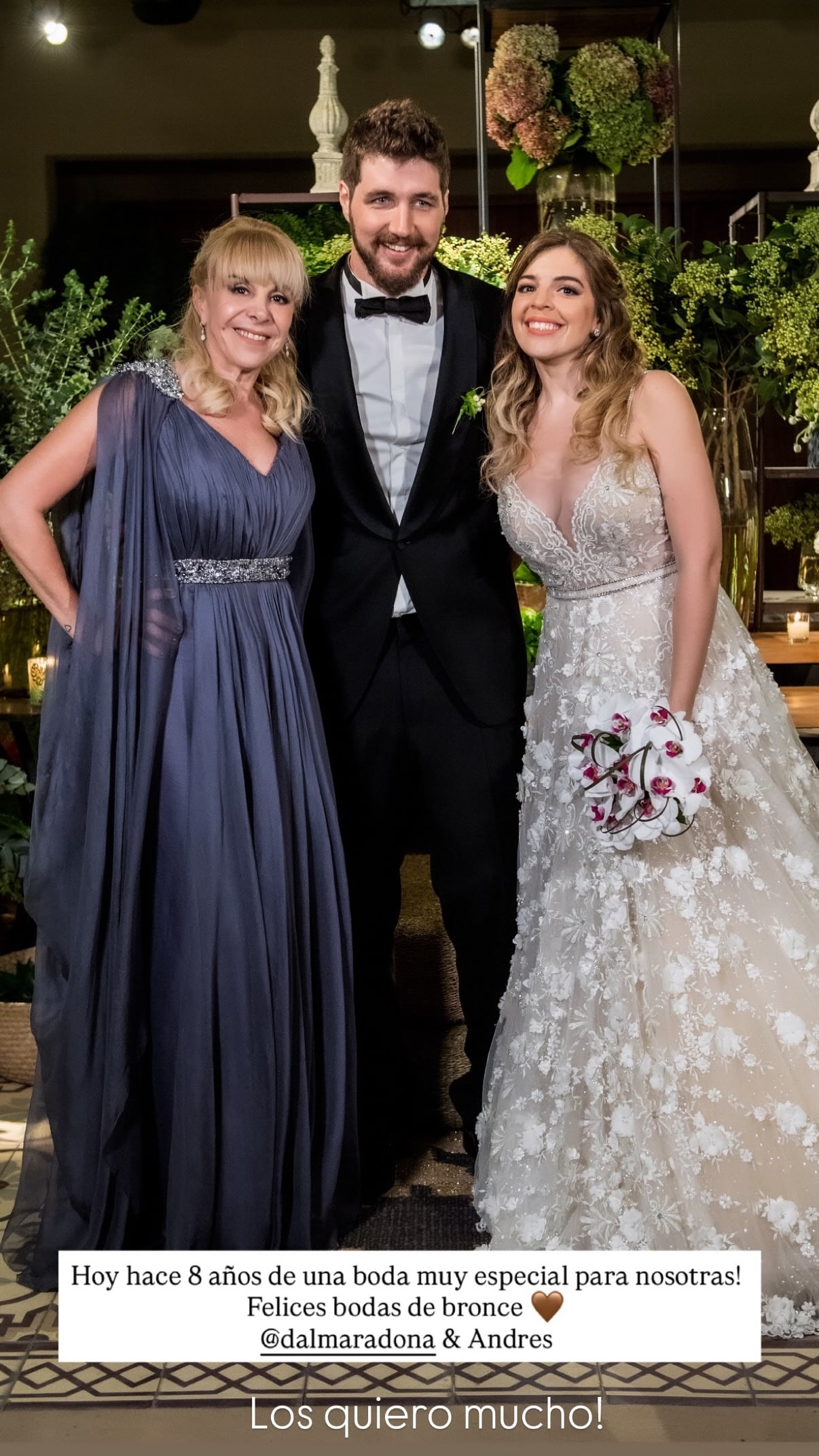 Claudia también celebró a la pareja en su fecha especial (Instagram)