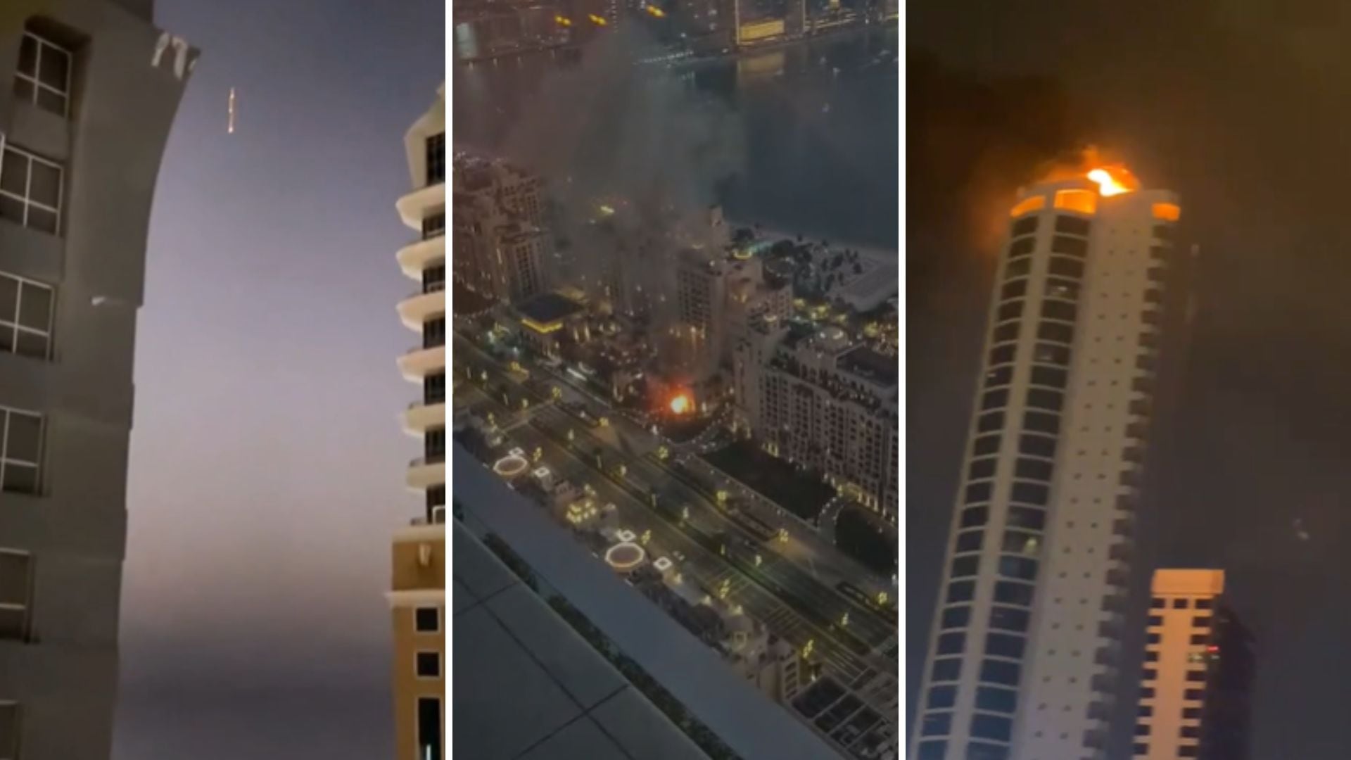 Varios connacionales grabaron la caída de misiles o aviones en las ciudades asiáticas - crédito Capturas de Video Colombia Oscura - X/Suministrado a Infobae Colombia