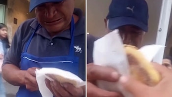 Vendedor de gorditas de nata rompe en llanto tras ser corrido mientras trabajaba en CDMX