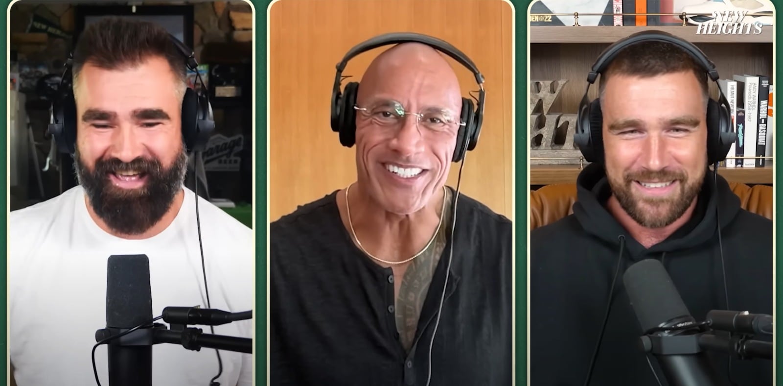 La entrevista en el podcast New Heights explora los desafíos, éxitos y aprendizajes de Johnson en el deporte, la lucha libre y el cine (Captura de video)